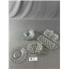Image 2 : Lovely Vintage Glassware-8 Dessert Plates, Covered Butter Dish & Relish Bowl