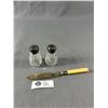 Image 1 : Antique Crystal Salt & Pepper with Sterling Tops & Bakelite Handled Knife with Sterling Collar