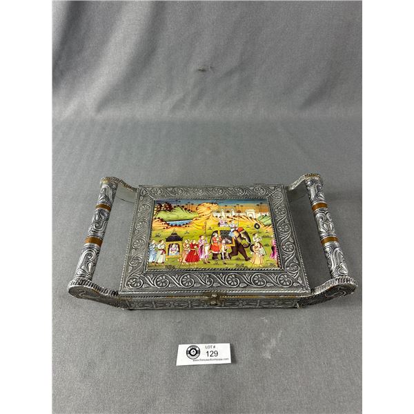 Beautiful Indian Silver Jewel Box with Contents