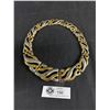 Image 1 : Ornate Two Tone Gold & Silver Colored Necklace with Original Clasp