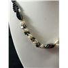Image 2 : Black Alaska Diamond Hematite Beads with Freshwater Pearls Necklace