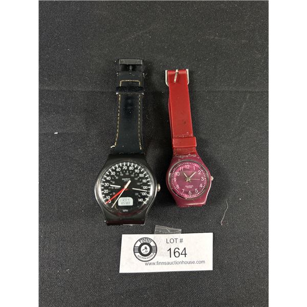 2 Small Swiss Swatch Watches, Quartz. Battery Required