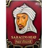 Image 2 : Vintage Pub Sign "Saracens Head Free House" Metal British Pub Sign. NO SHIPPING. Approx. 49 1/2" x 3