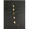 Image 2 : Beautiful Gold Plated or Gold Filled with Mother of Pearl Inlaid Bracelet 6.5" L