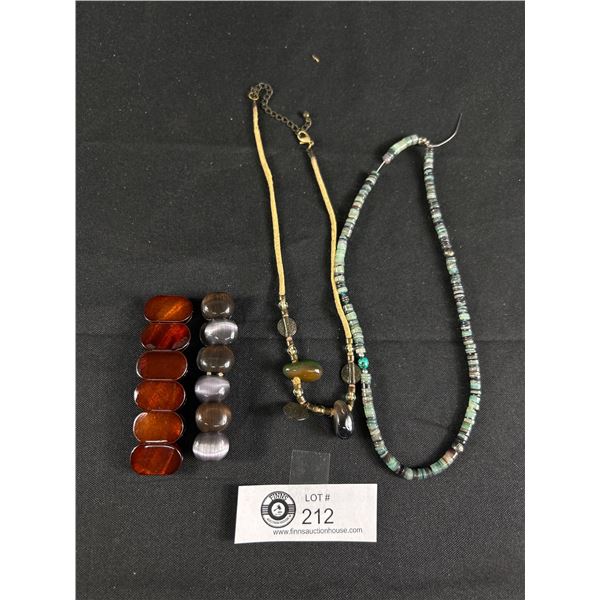 2 Gem Stones Bracelets & Necklace