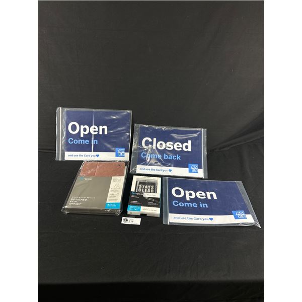 New Lot Of 3 American Express Open/Close Signs, iPhone 11 Pro Case & Folio For 9.7" iPad/iPad Air