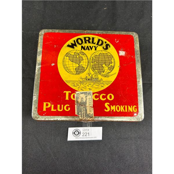 Vintage World's Navy 3Lbs.  Tobacco Tin