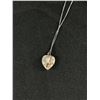 Image 2 : Antique Sterling Heart Locket & Chain