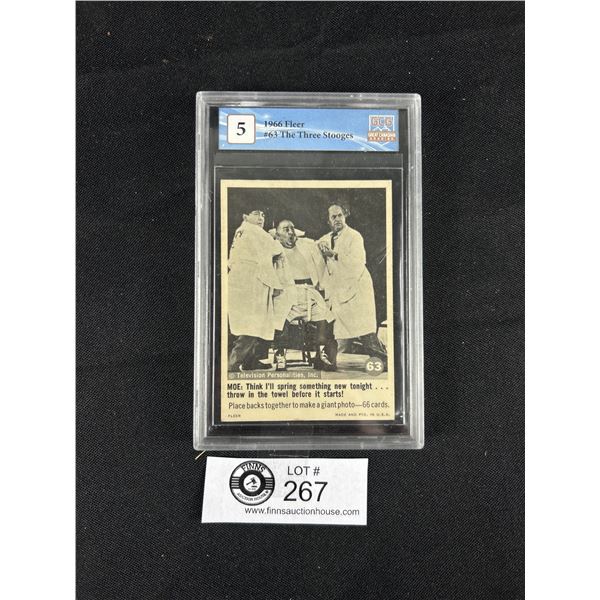 1966 Fleer #63 The Three Stooges Collector Card Graded 5