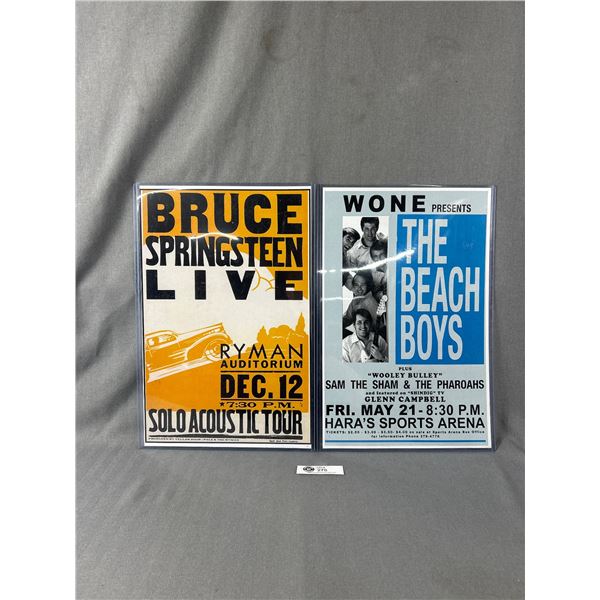 2 Concert Billboards - The Beach Boys & Bruce Springsteen Live. Approx. 11  x 17  each