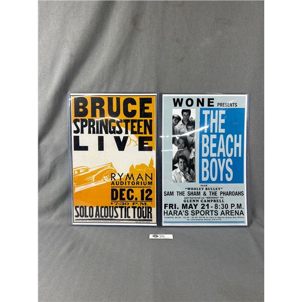 2 Concert Billboards - The Beach Boys & Bruce Springsteen Live. Approx. 11" x 17" each