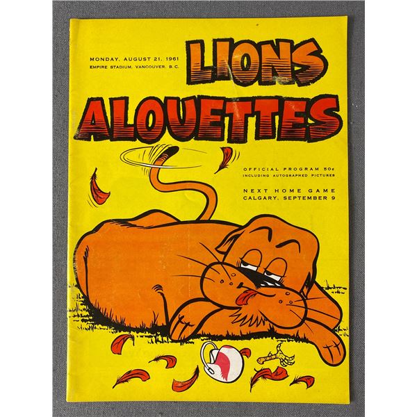 1961 BC Lions Program