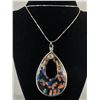 Image 1 : Gorgeous Silver Plated with Murano Venetian Glass Pendant with Chain Necklace