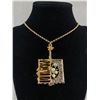 Image 1 : Vintage Gold Plated with Turquoise Pendant Necklace