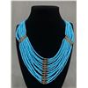 Image 1 : Lovely Turquoise Blue Beadwork Necklace Marked ZAD