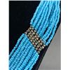 Image 2 : Lovely Turquoise Blue Beadwork Necklace Marked ZAD