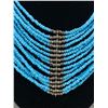 Image 3 : Lovely Turquoise Blue Beadwork Necklace Marked ZAD