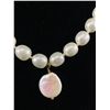 Image 2 : Lovely Hand Knotted Artificial Pearls w Genuine Pearl Pendant Necklace