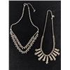 Image 1 : 2 Vintage Rhinestone Choker Necklaces Original Patina in Good Conditions