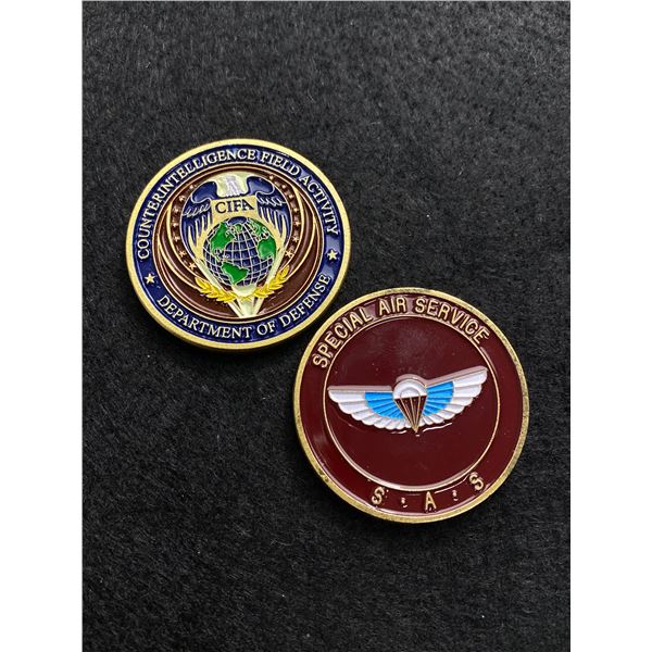 Counter Intelligence Field Activity & Special Air Services Challenge Coins