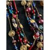 Image 2 : Extra Long Vintage Glass Beads Necklace, Glass Beads Bracelet, Pendants and Beads