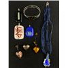Image 1 : Vintage Hinged Art Glass Bangle ,Necklace, 3 Pendants & 3 Geart Design Art Glass Pieces