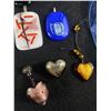 Image 2 : Vintage Hinged Art Glass Bangle ,Necklace, 3 Pendants & 3 Geart Design Art Glass Pieces