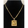 Image 1 : Gold Plated with Rhinestones Pendant and Chain Necklace