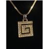 Image 2 : Gold Plated with Rhinestones Pendant and Chain Necklace