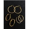 Image 1 : 3 Pairs of Gold Plated & Gold Filled Hoop Earrings