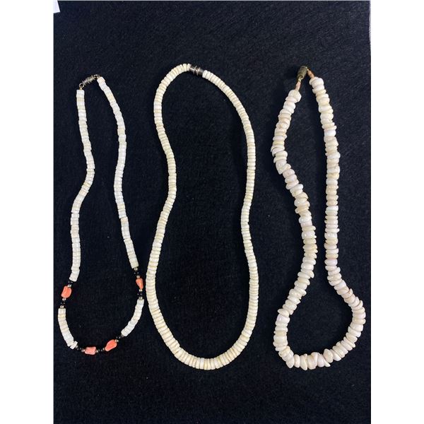 4 Vintage Hawaiian Pukka Shell Necklaces