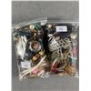 Image 2 : 2 Bags of Old Costume Jewelry & Parts