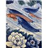 Image 2 : Large Koi Pattern Plate w/ Hanger. Made By Sun Ceramics Japan.Approx. 16" Diam