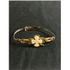 Image 2 : Unique Early 1900's 4 Leaf Clover and Heart Expanding Bracelet Circa 1950's