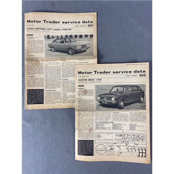 2 1971 British Motor Trader Service Data Magazines