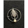 Image 1 : Silver ( Sterling?) and Real Pearl 1960's Brooch