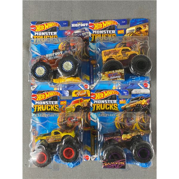 4 New HotWheels Monster Trucks In Original Packaging