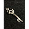 Image 2 : Very Nice Sterling "Key" Pendant Set with Stones. 2" L