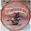 Image 1 : Winchester Tin Sign Vintage Galloping Horse Repo NEW Round 11.5 in