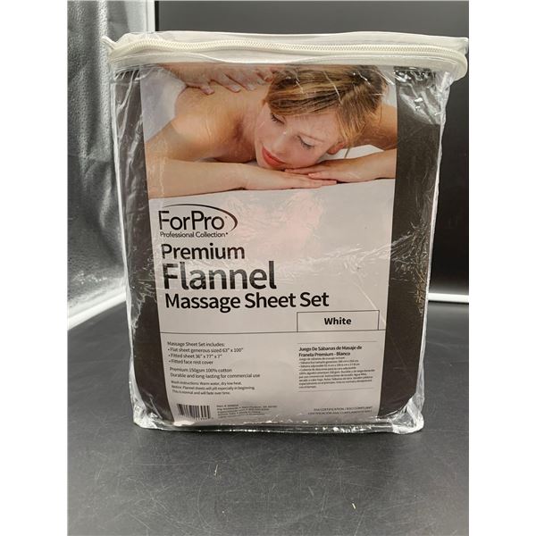 ForPro Premium Flannel Massage Sheet Set-White