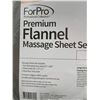 Image 2 : ForPro Premium Flannel Massage Sheet Set-White
