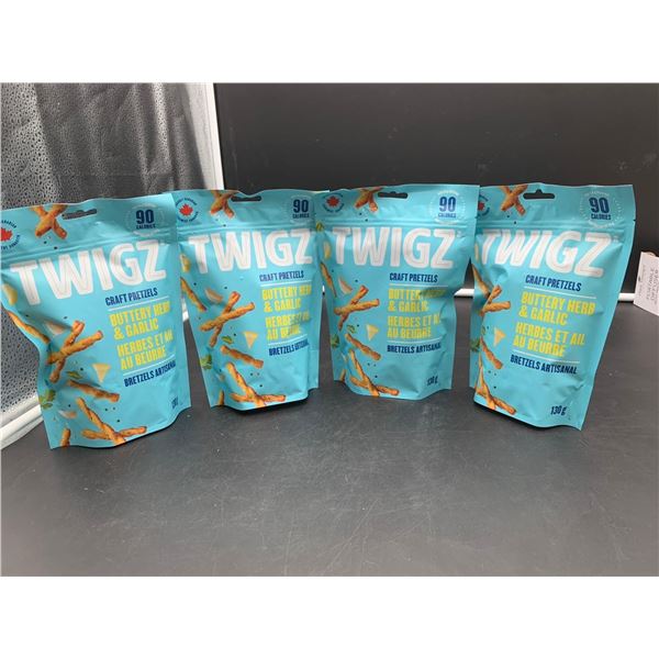 Twigz Craft Pretzels- Buttery Herb & Garlic (4 x 130g)