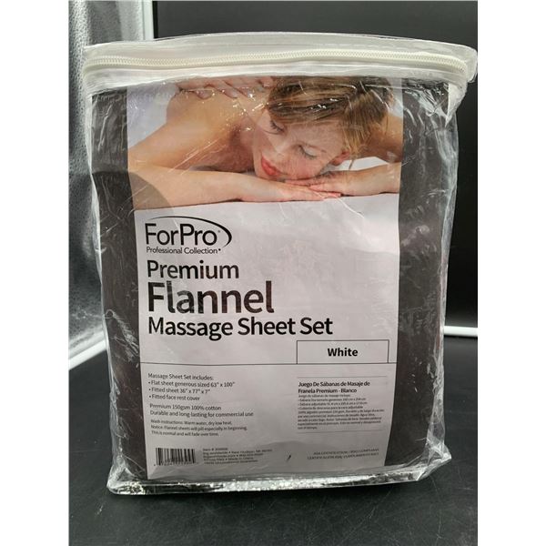 ForPro Premium Flannel Massage Sheet Set-White