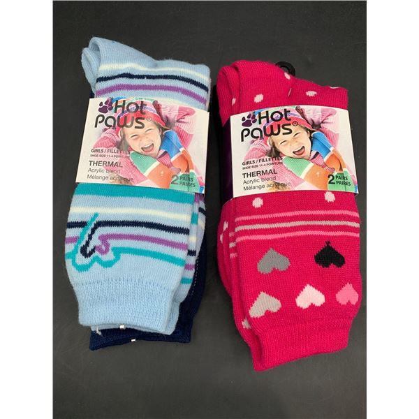 Hot Paws Girls Thermal Acrylic Blend (4pairs) Size 11-4