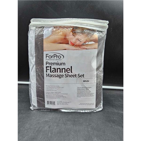 ForPro Premium Flannel Massage Sheet Set-White