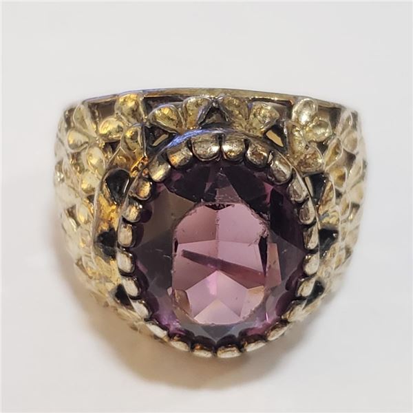 Silver Amethyst Ring (~Size 5.5) - RING (~length 0 inches) (~weight 5.42g), Suggested Retail Value $