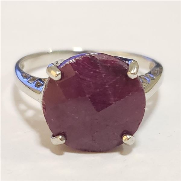 Silver Ruby Ring (~Size 10) - RING (~length 0 inches) (~weight 4.35g), Suggested Retail Value $200