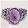 Image 1 : Silver Amethyst Tanzanite Ring (~Size 6) - RING (~length 0 inches) (~weight 5.45g), Suggested Retail