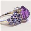 Image 2 : Silver Amethyst Tanzanite Ring (~Size 6) - RING (~length 0 inches) (~weight 5.45g), Suggested Retail
