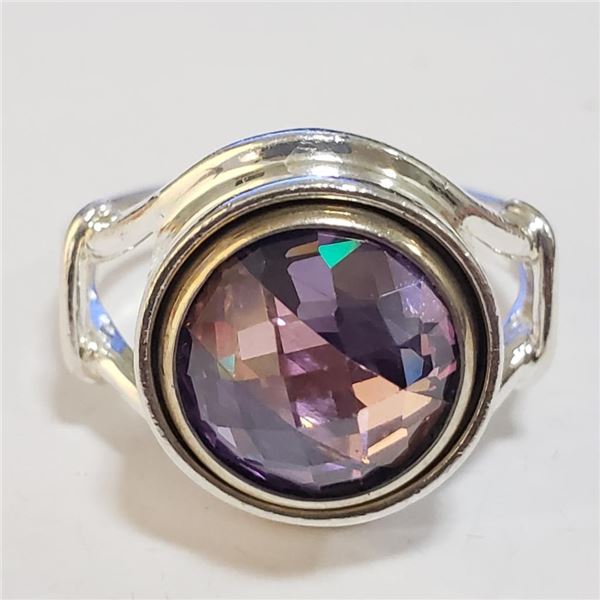 Silver Amethyst Ring (~Size 8) - RING (~length 0 inches) (~weight 7.89g), Suggested Retail Value $30